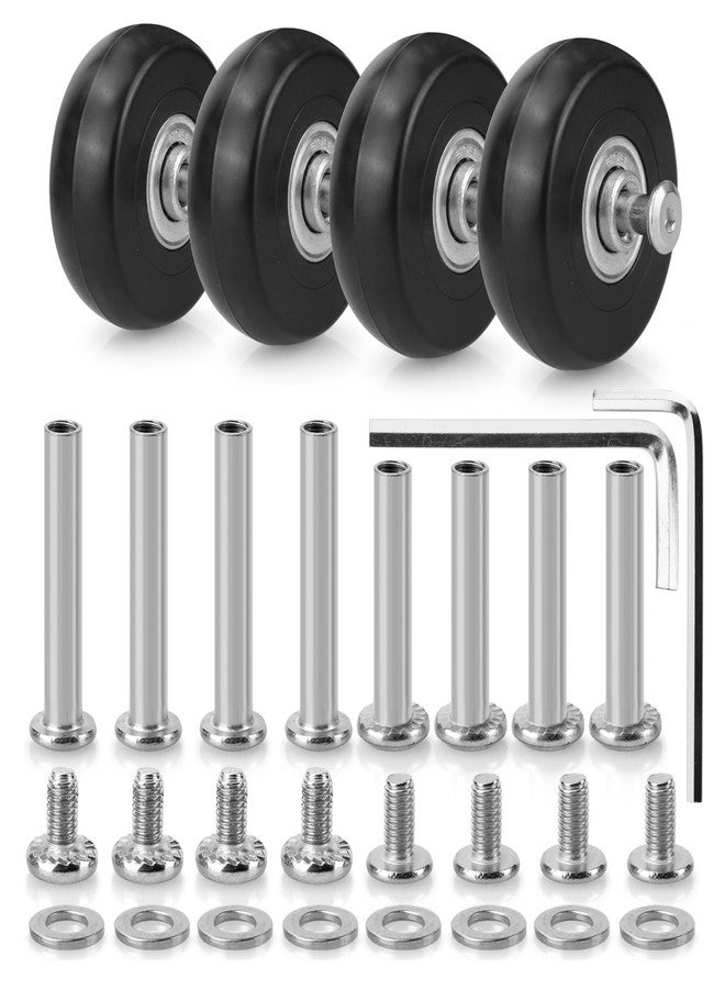 Zoofen 50 x 18mm Luggage Replacement Wheels 4 Pcs Rubber Suitcase Replacement Wheels Wear-Resistant Repair Casters for Luggage - Image 1
